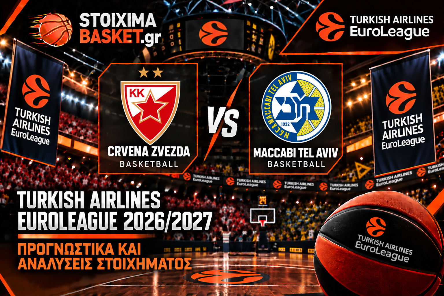 Ερυθρός Αστέρας vs Μακάμπι - Euroleague