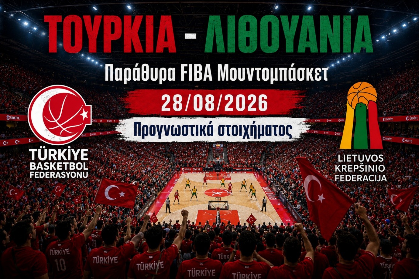 Τουρκία - Λιθουανία προγνωστικά μπάσκετ