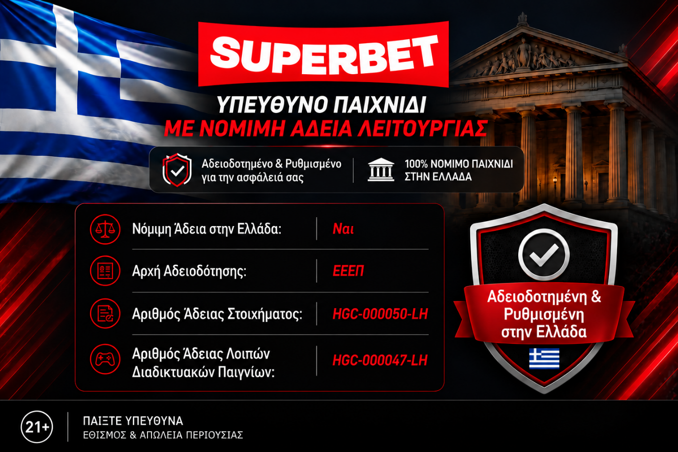 Άδειες νόμιμης λειτουργίας Superbet στην Ελλάδα